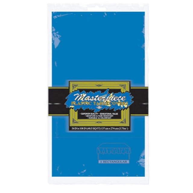 Beistle 54" x 108" Rectangular Tablecover Medium Blue 5/Pack 50940-MB