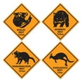 thumbnail image 1 of Beistle 54306 Outback Road Sign Cutouts-4 Pcs, 14'' 13'' .1'', Yellow/Black, 1 of 7