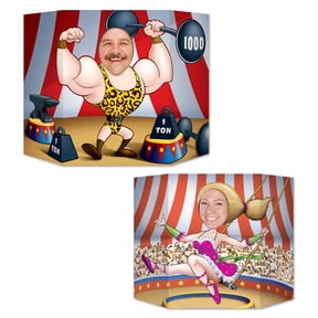 Beistle 57975 Circus Couple Reversible Photo Door Banner, 1 Pc