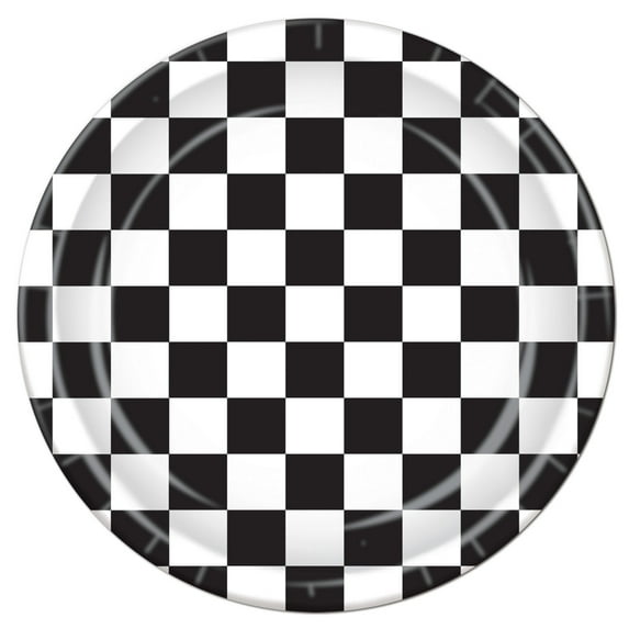 Checkered Plates 9"- 12 Pack(8 Per Package)
