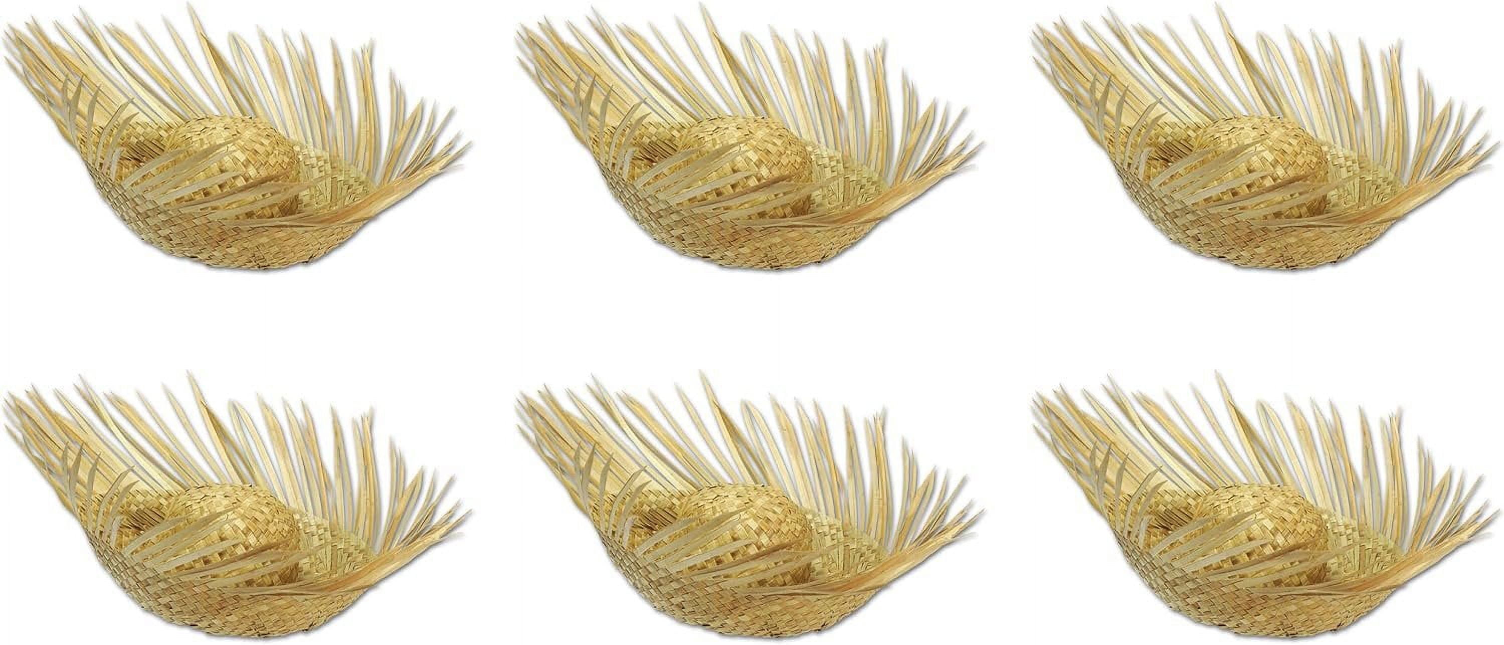 Beistle 6 Piece Beachcomber Straw Hats For Beach Theme Hawaiian Luau Party Supplies