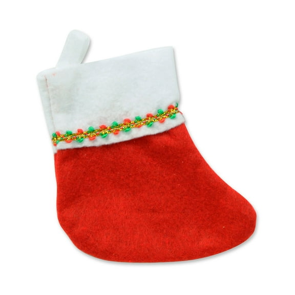 Beistle 6 Piece Mini Felt Fabric Christmas Stockings for Gifts and Crafts Decorations and Tree Ornaments for The Holiday Season, 4.5" x 6", Red/White/Green/Gold