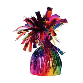 Beistle 50804-RB 6 oz Metallic Wrapped Weight Balloon, Rainbow - Pack of 12