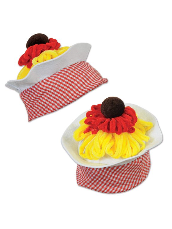 60027 Plush Spaghetti & Meatball Hat, One Size, Multicolor