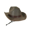 thumbnail image 1 of Faux Brown Leather Western Hat, 1 of 1