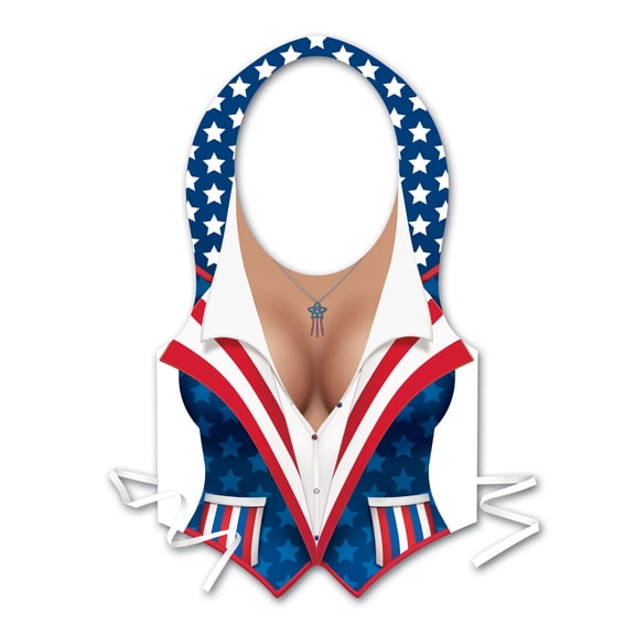 Plastic Female Patriotic Vest, (3/Pkg)