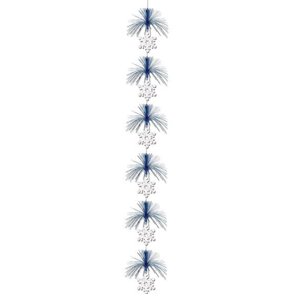 Beistle 7' Snowflake Firework Stringer Blue/Silver 3/Pack 20625