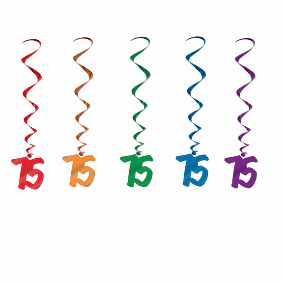 Beistle 75th Birthday Hanging Whirls