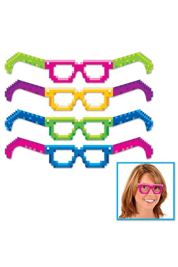 8-Bit Eyeglasses, Multicolor