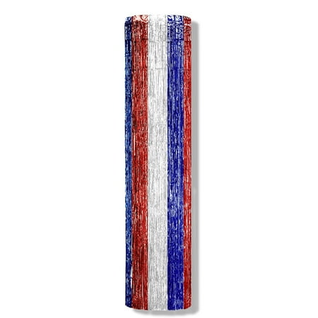 Beistle 8' x 12" 1-Ply Flame Resistant Gleam 'N Column Red/White/Blue 50515-RWB