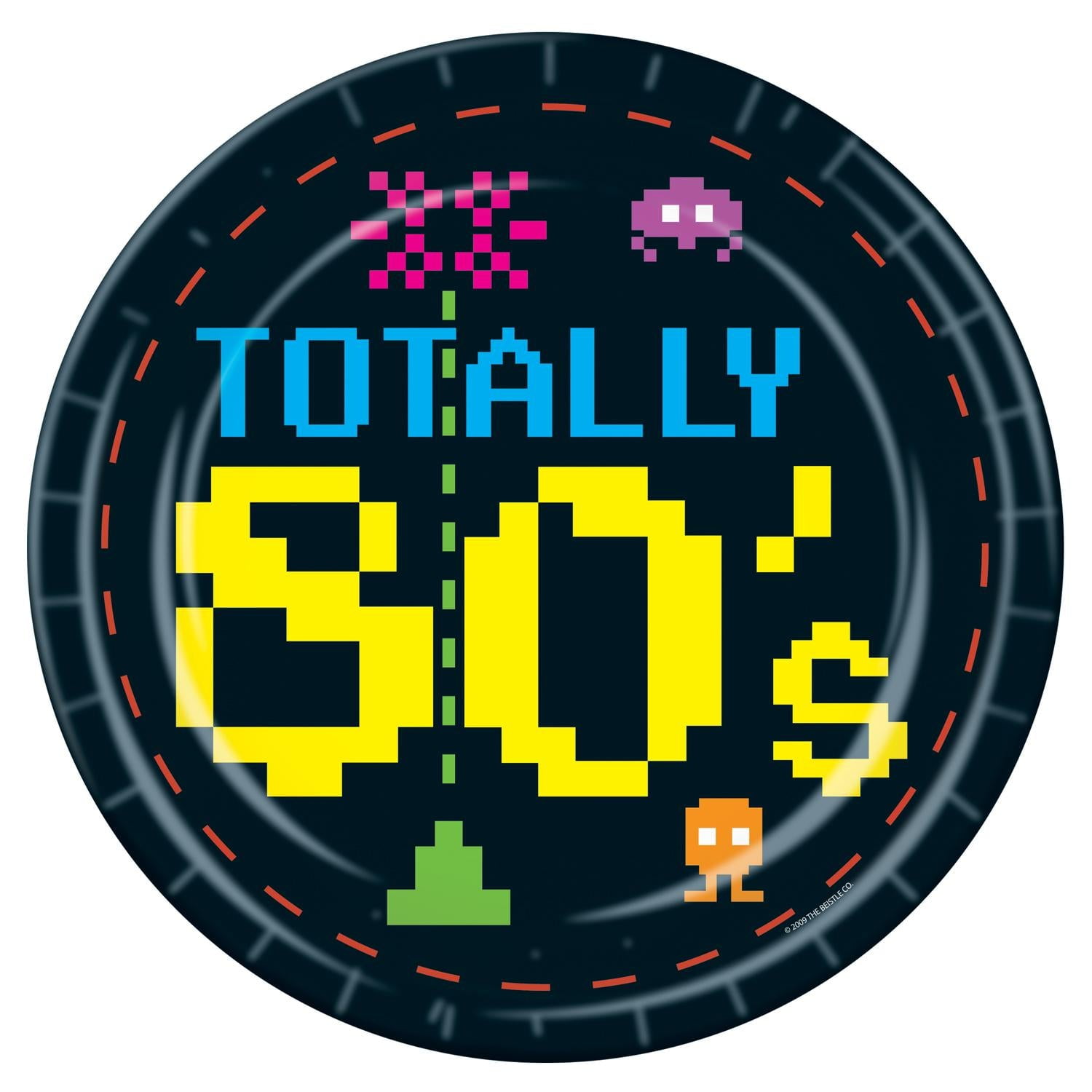 96 Pack Bulk 80's Party Paper Plates 9 inch