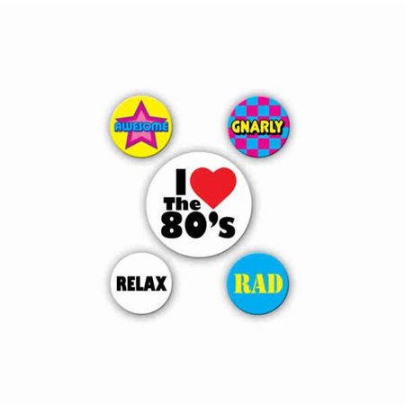 Beistle 80ft.s Party Buttons - Pack of 12 - Multi-color - 2-1/3in. and 1-1/3in.