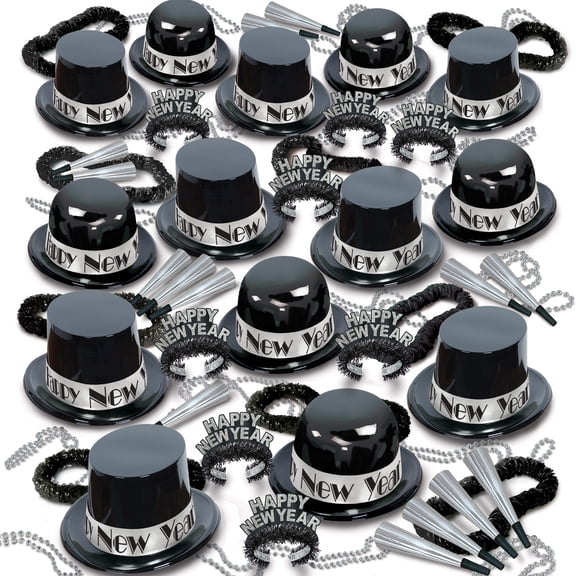 New Year Showtime Silver DeluxeAssortment Contains 225 items for your party of 100 guests