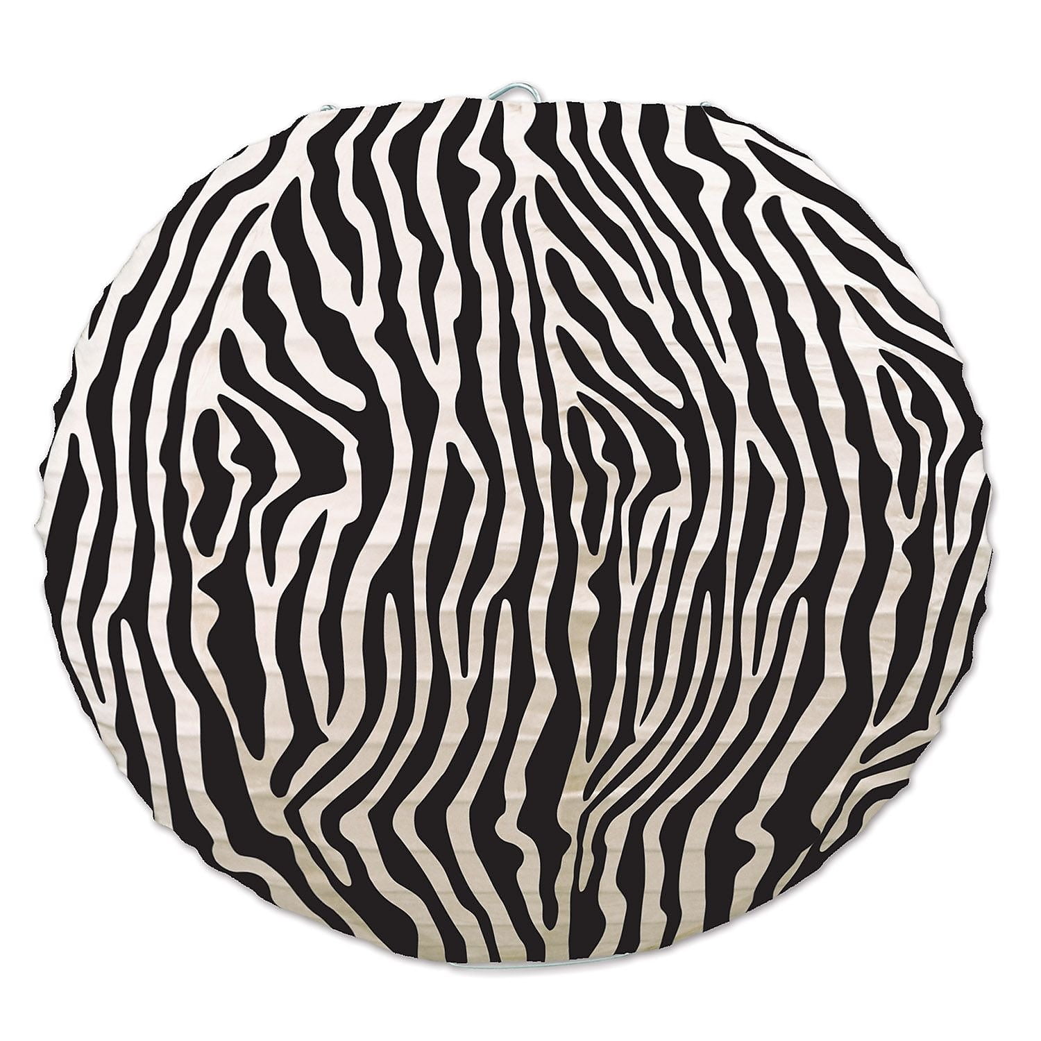 Party Zebra Print Paper Lanterns 9 1 By 2" - 6 Pack (3 Per Package)