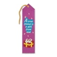 thumbnail image 1 of Pack of 6 Purple "A True Friend Is A Gift Award" Decorative Award Ribbon Bookmarks 8", 1 of 1