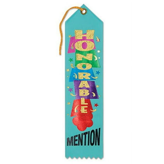 Beistle AR074 Honorable Mention Award Ribbon, Pack Of 6
