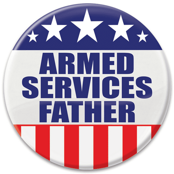 Beistle BT005 Patriotic"Armed Services Father" Cardstock Button, Multicolor