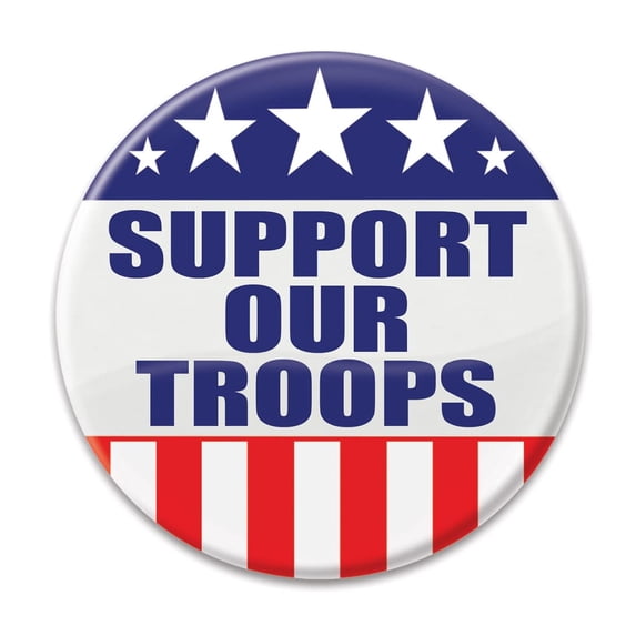 Beistle BT016 2 in. Support Our Troops Button