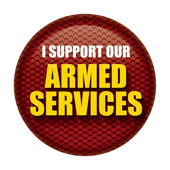 Beistle BT090 2 in. I Support Our Armed Services Button