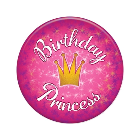 Beistle BT124 2 in. Birthday Princess Button