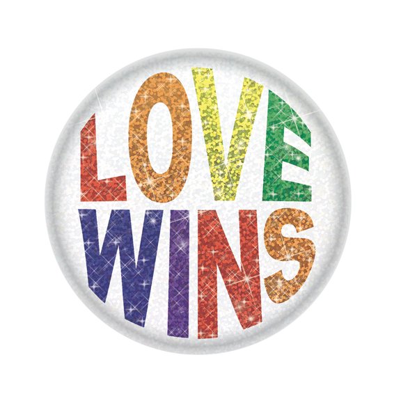 Love Wins Button, 2", (6/Pkg)
