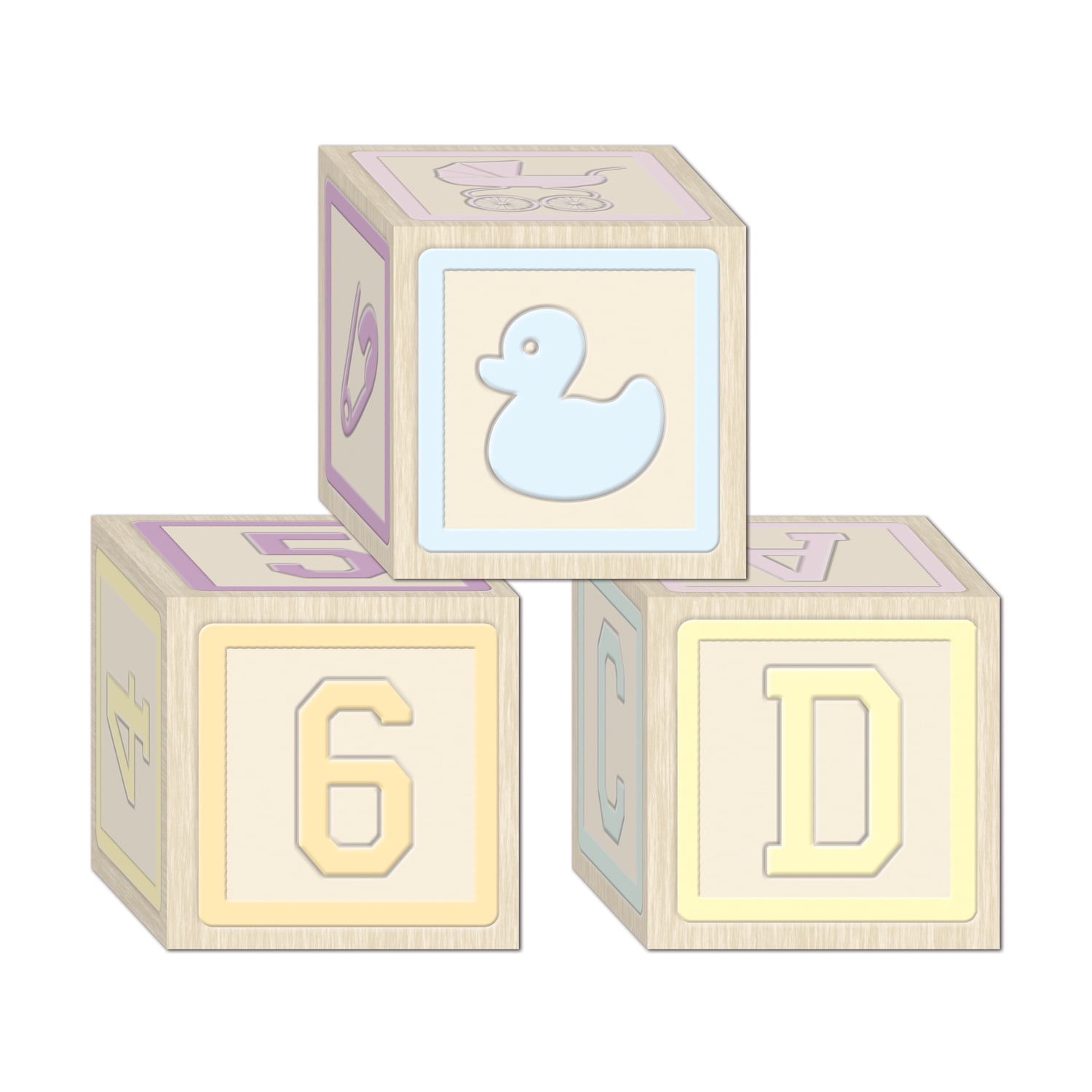 Beistle - Baby Blocks Favor Boxes - 3¼" x 3¼" - Pack of 12