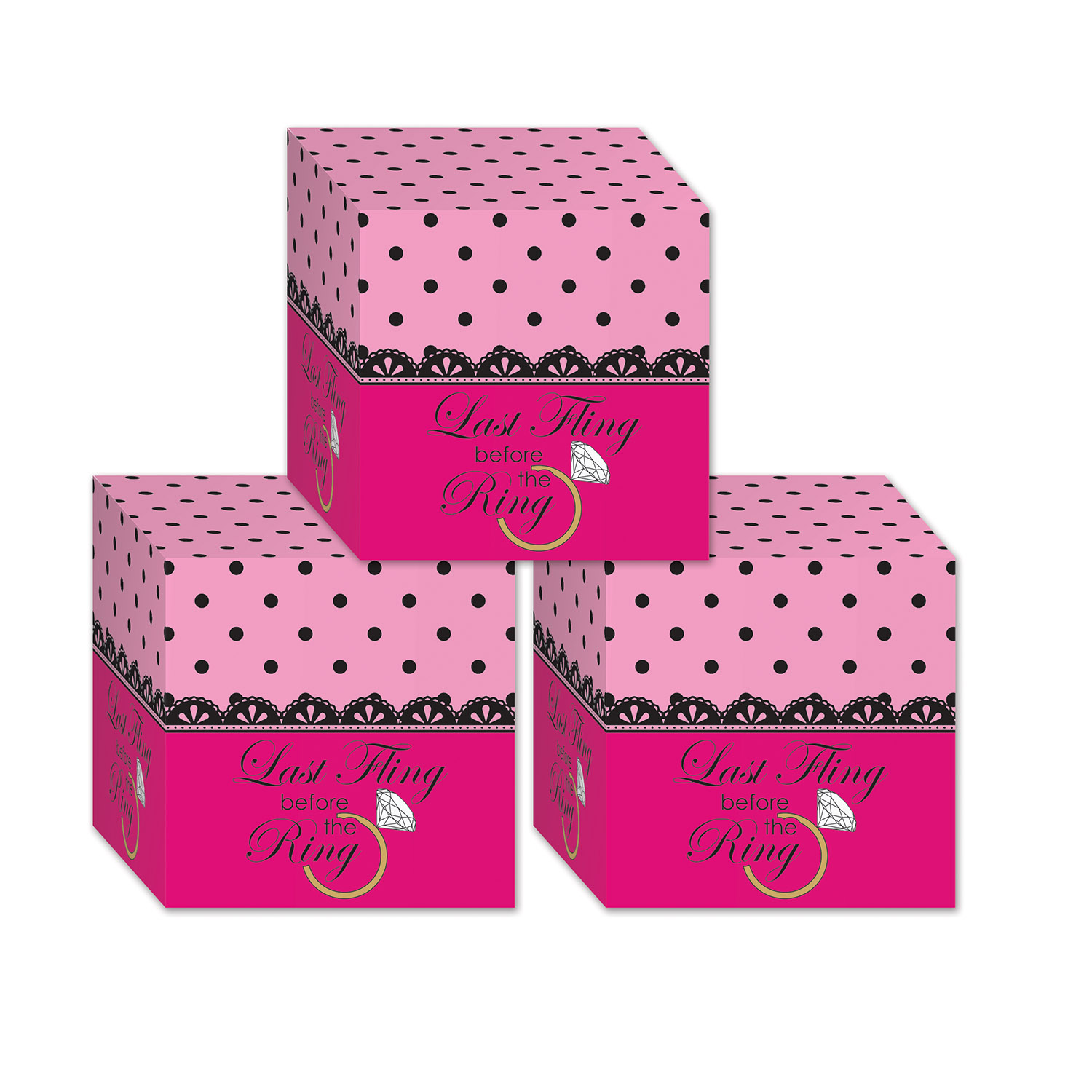 Beistle - Bachelorette Favor Boxes - 3¼" x 3¼" - Pack of 12