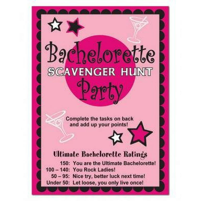 Beistle Bachelorette Scavenger Hunt Game, 4-Inch by 5-1/2-Inch, One Size,  Multicolored 