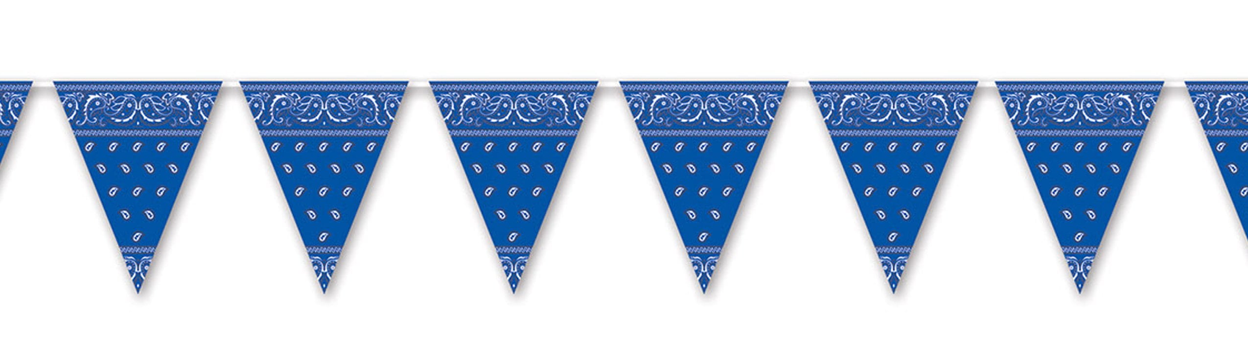 Beistle bandana pennant banner 11 x 12 blue white 57720 b walmart