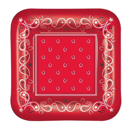 96 Pack Beistle Bandana Party Plates Paper Plates 9 inch