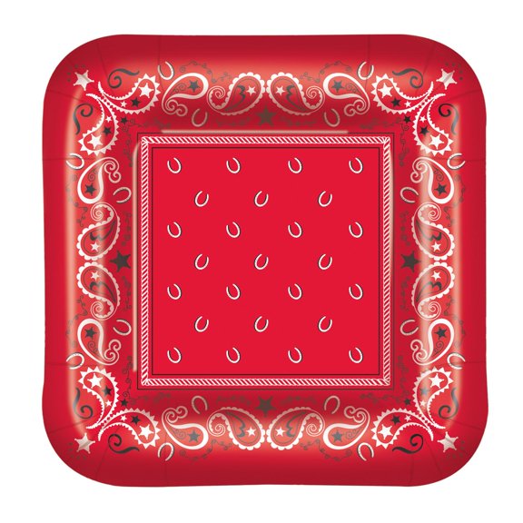 96 Pack Beistle Bandana Party Plates Paper Plates 9 inch