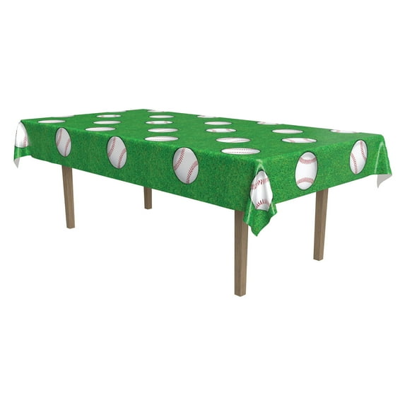Beistle - Baseball Tablecover - 54" x 108" - Pack of 12