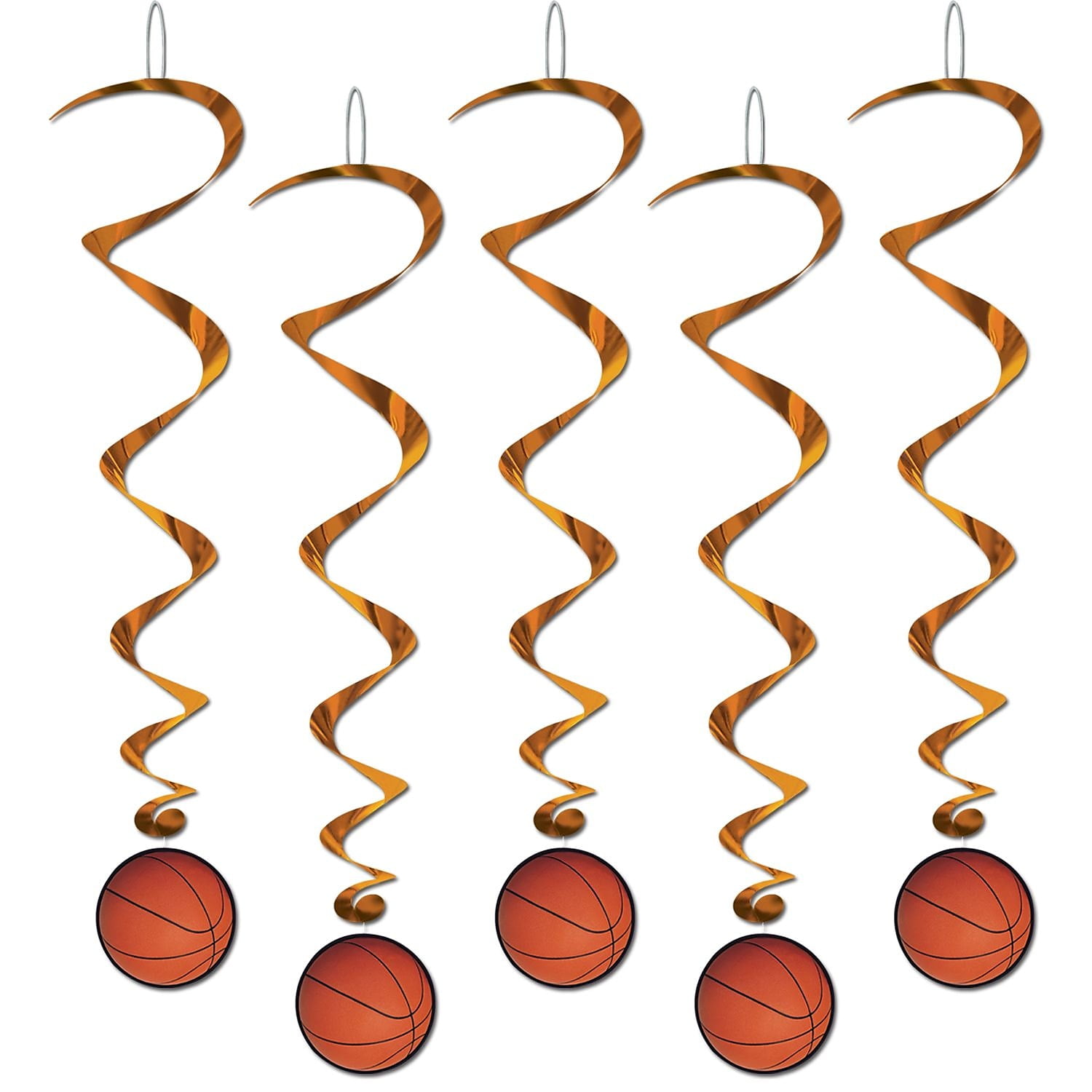 THE BEISTLE COMPANY Beistle Basketball Wind Whirls Party Streamers Hangers Danglers Decoration 5 Pack