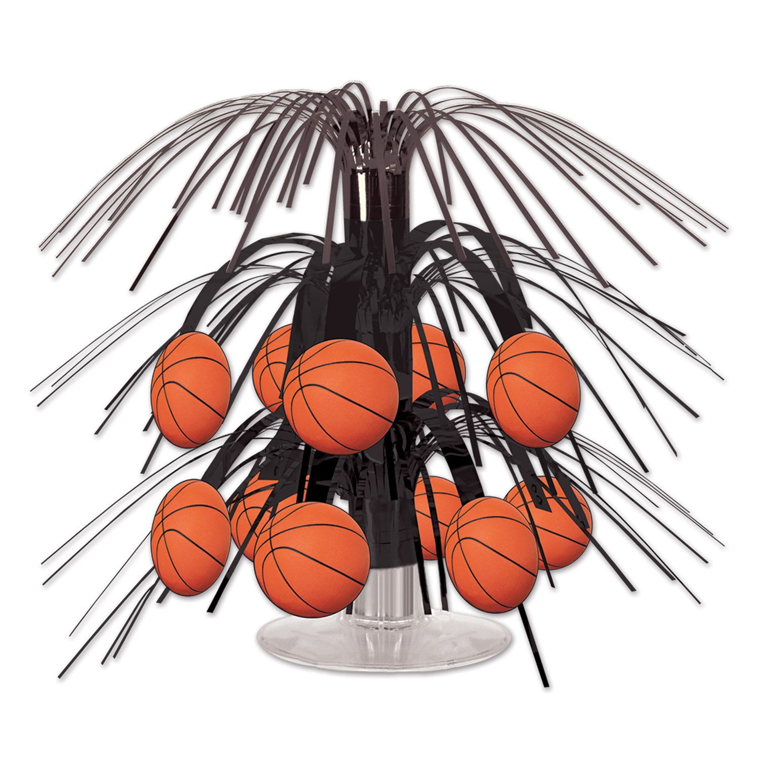 THE BEISTLE COMPANY Beistle Basketball Mini Cascade Centerpiece, 7 1/2-Inch, Black/Brown