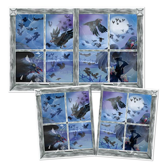 6 Pack Beistle Halloween Bird Attack Insta-View Decoration