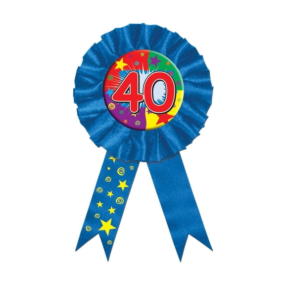 6 Pack Beistle 40th Birthday Party Award Ribbon
