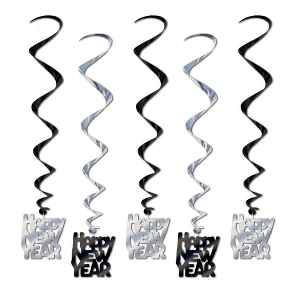 Happy New Year Whirls, 33", (10/Pkg)
