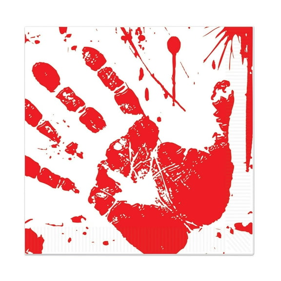 192 Pack Beistle Halloween Bloody Handprints Luncheon Napkins