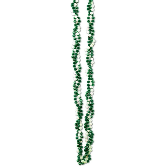Beistle Braided Beads Necklace 33" Green/White 50577-GW