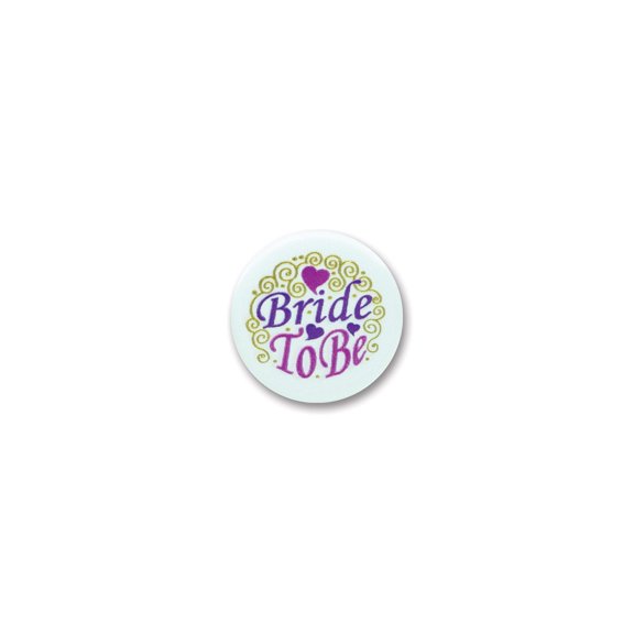 Beistle - Bride To Be Satin Button - 2" - Pack of 6