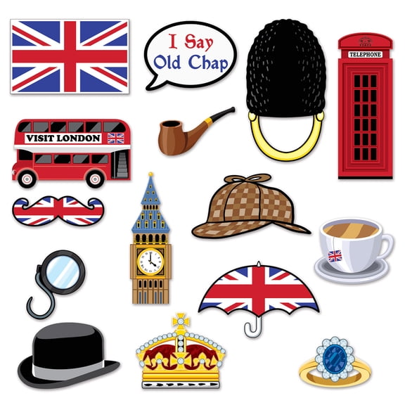 Beistle - British Photo Fun Signs - 5"-11" - Pack of 12