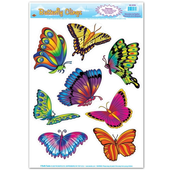 96 Piece Beistle Butterfly Party Clings