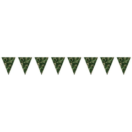 Beistle - Camo Pennant Banner - 11" x 12' - Pack of 12