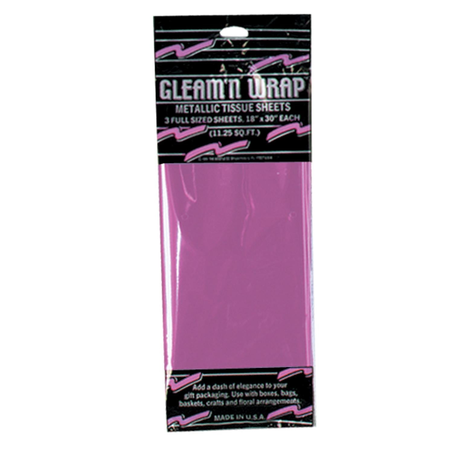 Beistle Cerise Metallic Tissue Sheets - Gift Wrapping (Case of 36)