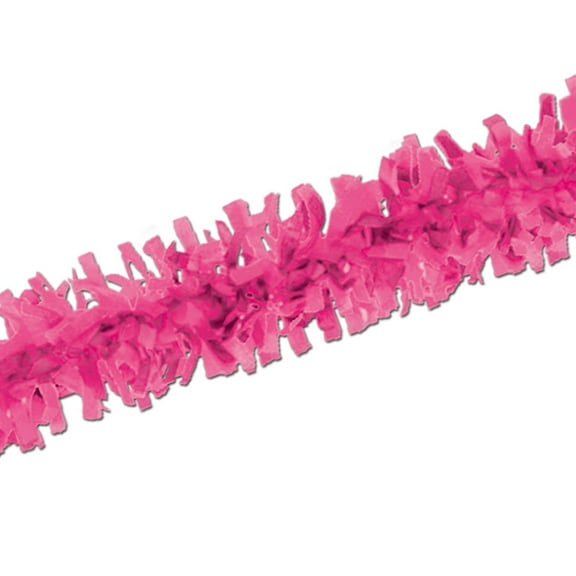 Beistle Cerise Pink Tissue Festooning Garland-1 Pc