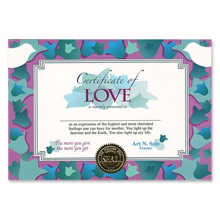 Beistle Certificate of Love Certificate - 5" x 7" - Set of 6