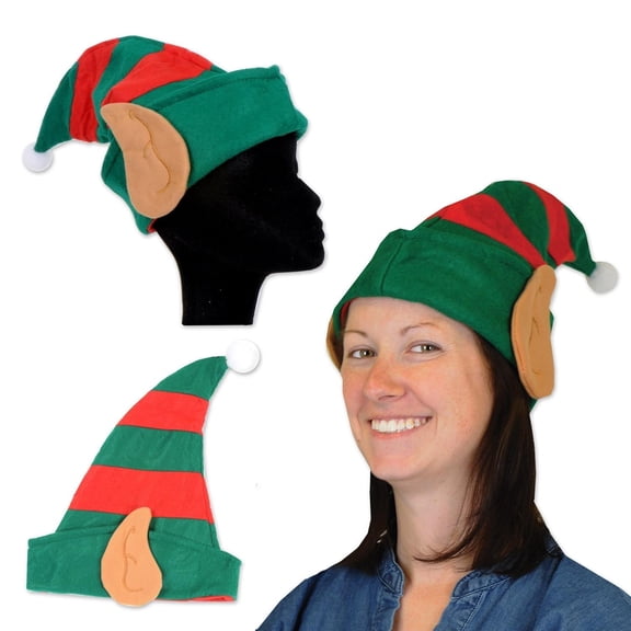12 Pack Bulk Christmas Felt Elf Hat with Ears