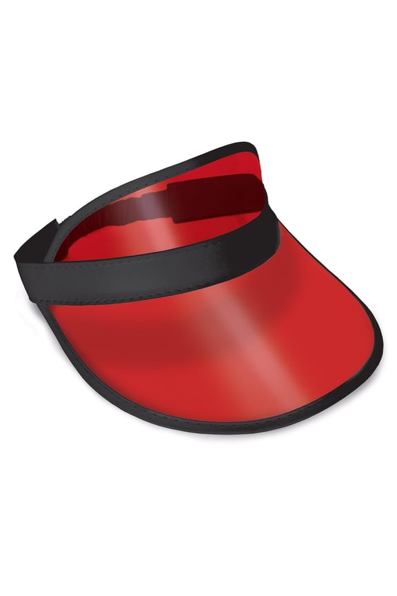 12 Pack Beistle Clear Red Plastic Dealer's Visor