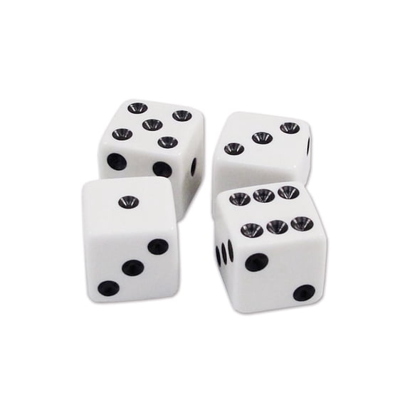 Club Pack of 12 Black and White Party Favors Casino Dice 0.50"