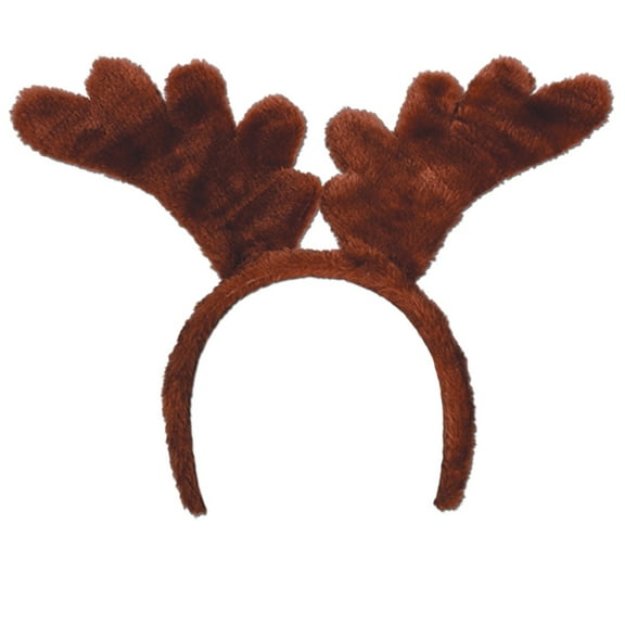 Beistle Club Pack of 12 Brown Plush Reindeer Antler Snap-On Headband Accessories